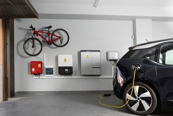 electric vehicle charging station at home.