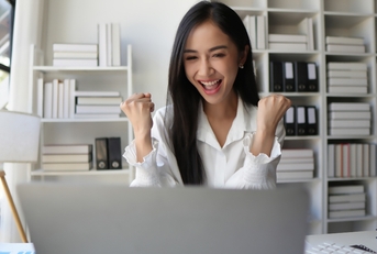 excited corporate person