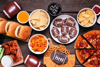 football theme food table scene