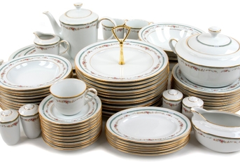 china dishware on white background