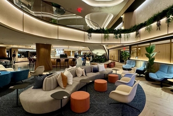 modern lounge with cozy sofas