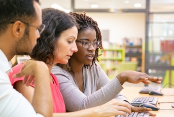 instructor explaining corporate software