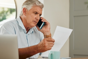senior man on a phone call