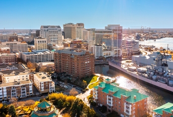 aerial view of norfolk virginia
