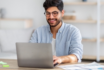 freelancer sitting at desk
