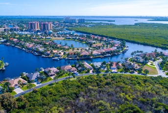 cape coral bay aerial view