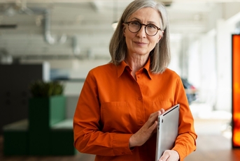 confident senior business woman in office