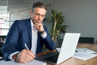 serious middle aged business man