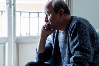 unhappy old senior man