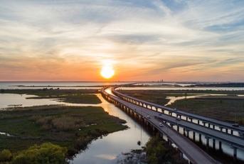 Sunset over Mobile Bay Alabama