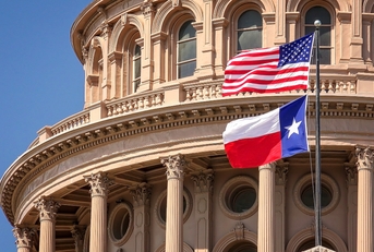 american and texas state flags