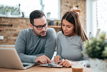 couple doing finances