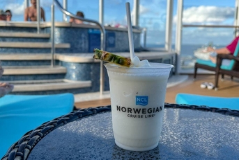 Norwegian Cruise ship cup with frozen drink