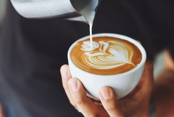coffee latte in coffee shop