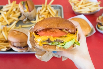 fast food burger and fries