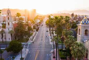 Downtown area in Riverside, California