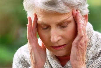 stressed senior woman