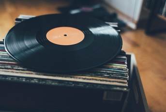 close up of vinyl record