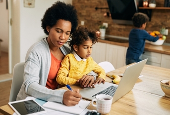 single mother with two kids