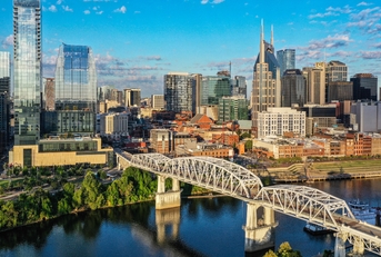 aerial view of nashville tennessee