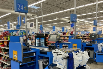 Checkout counters at Walmart Store