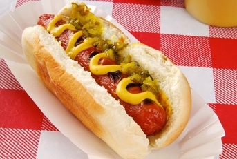 hot dog with relish