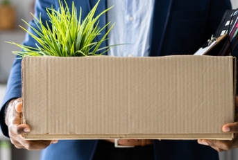 fired employee with box
