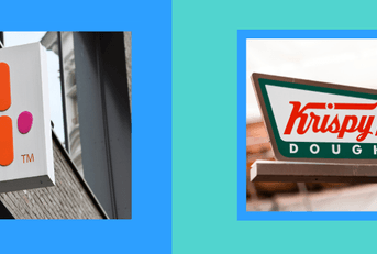 Dunkin&#x27; Donuts and Krispy Kreme signs