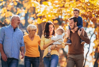 Family in autumn park