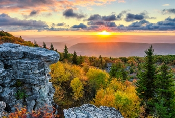 Scenic sunrise Dolly Sods West Virginia