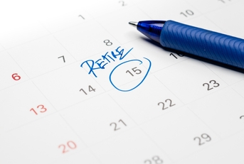 word retire on white calendar