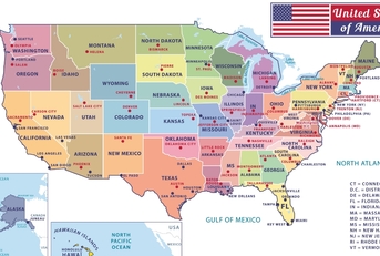 United States of America map