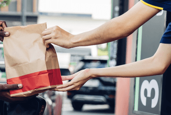 Receiving a meal from a drive-thru