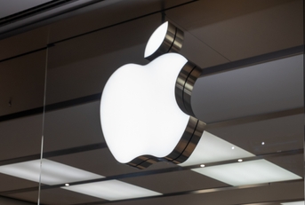 Close up of Apple logo