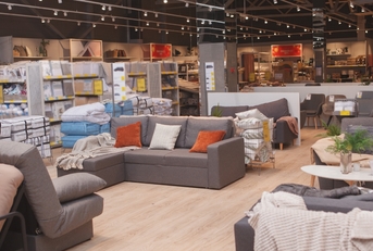 sofas and couches at furniture store