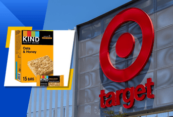 KIND oats and honey bars with Target storefront
