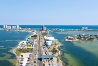 aerial view of pensacola beach