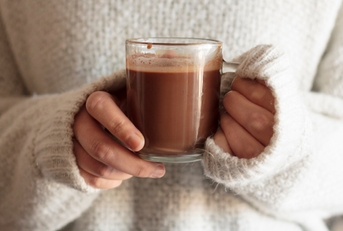Woman hands holding hot chocolate 