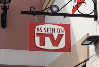AS SEEN ON TV store sign