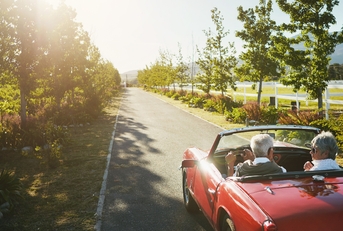 road trip on a convertible car