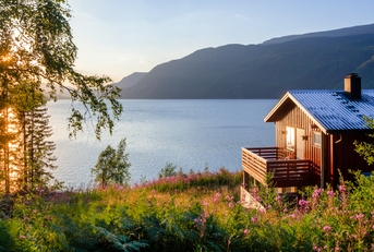 wooden summerhouse with terrace