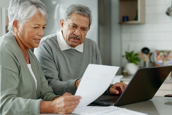 senior couple thinking for income