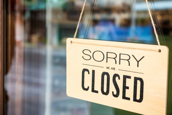 Sorry we are closed sign board