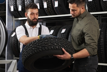 salesman tires talking characteristic products