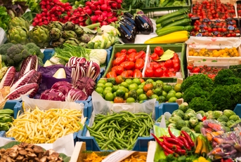at the vegetable market
