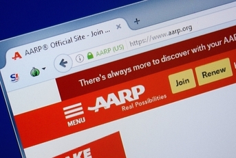 homepage of aarp website
