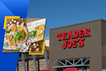 Trader Joe&#x27;s store front and quiche/tarte