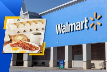 Walmart exterior logo and featured item