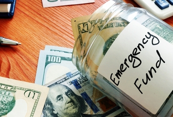 emergency fund in the glass jar
