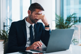 frustrated businessman at work